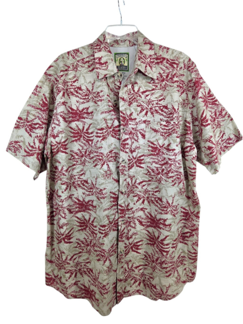 Panama Jack Short Sleeve Button Down Hawaiian Shirt XL Y2K Linen Look